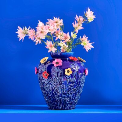 Ваза Primavera, блакитний
керамограніт, 35х35х37см