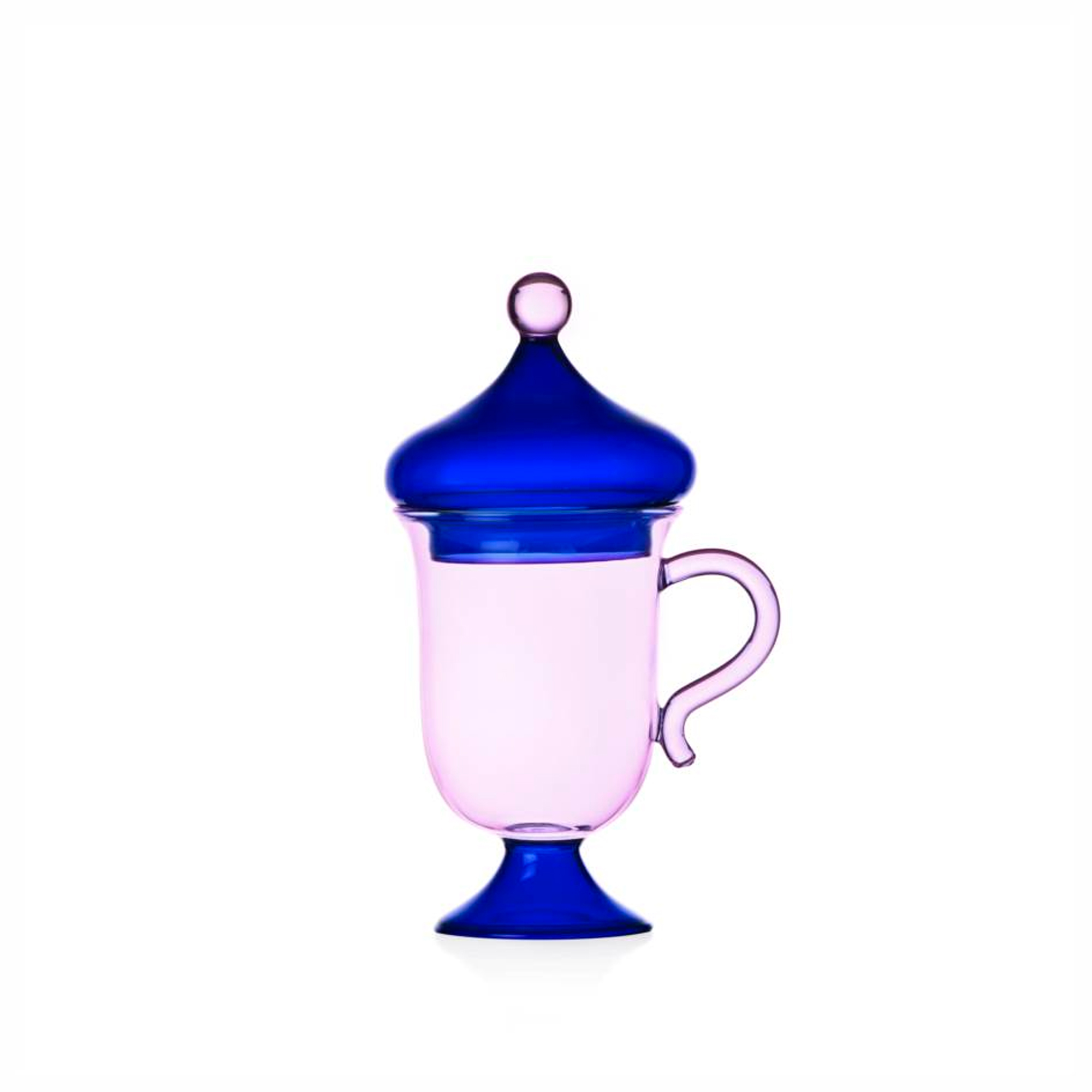 SOGNI D'ORIENTE lilac mug w/blue lid
