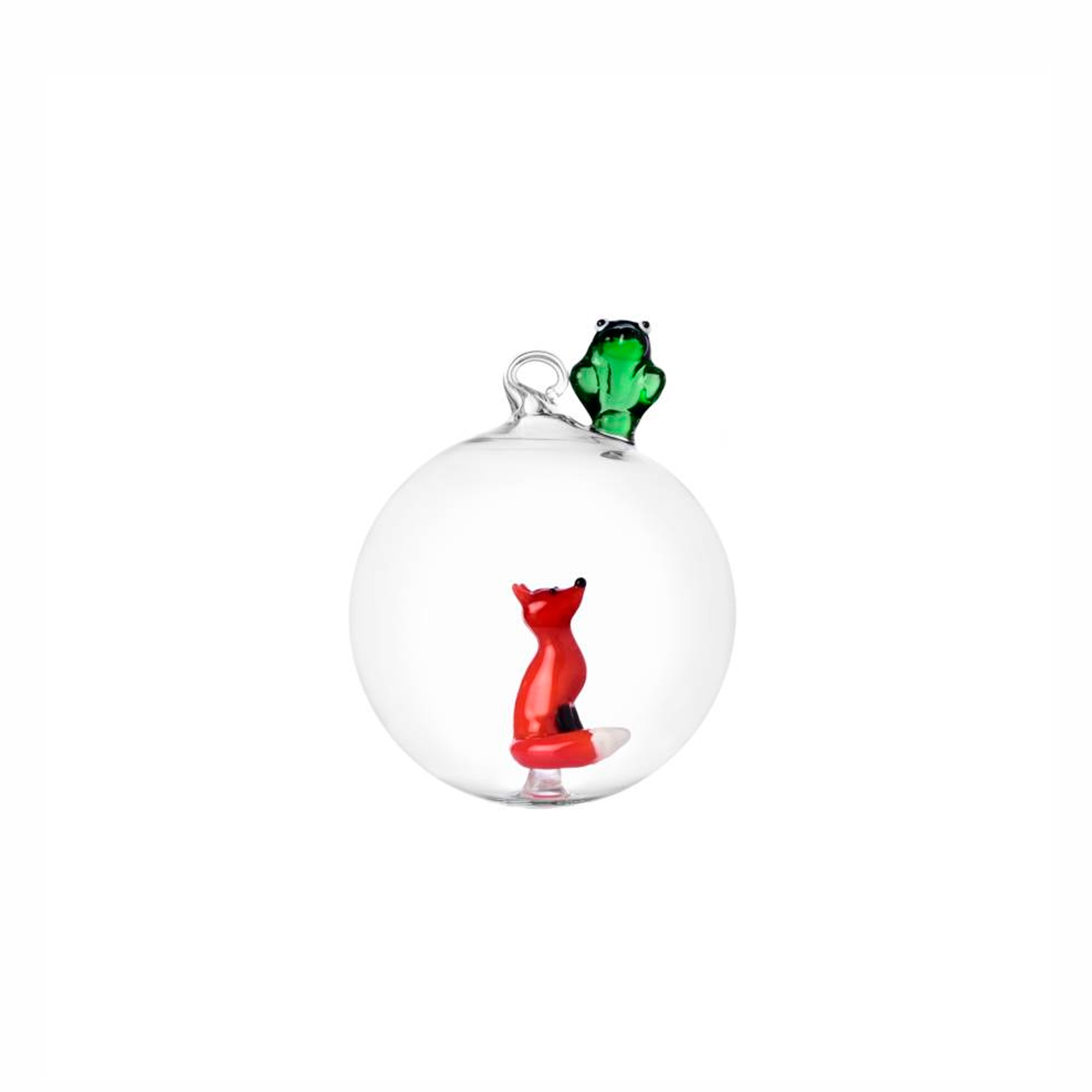 Ялинкова кулька Ichendorf WOODLAND TALES жаба і червоний лис  WOODLAND TALES xmas ball frog&red fox