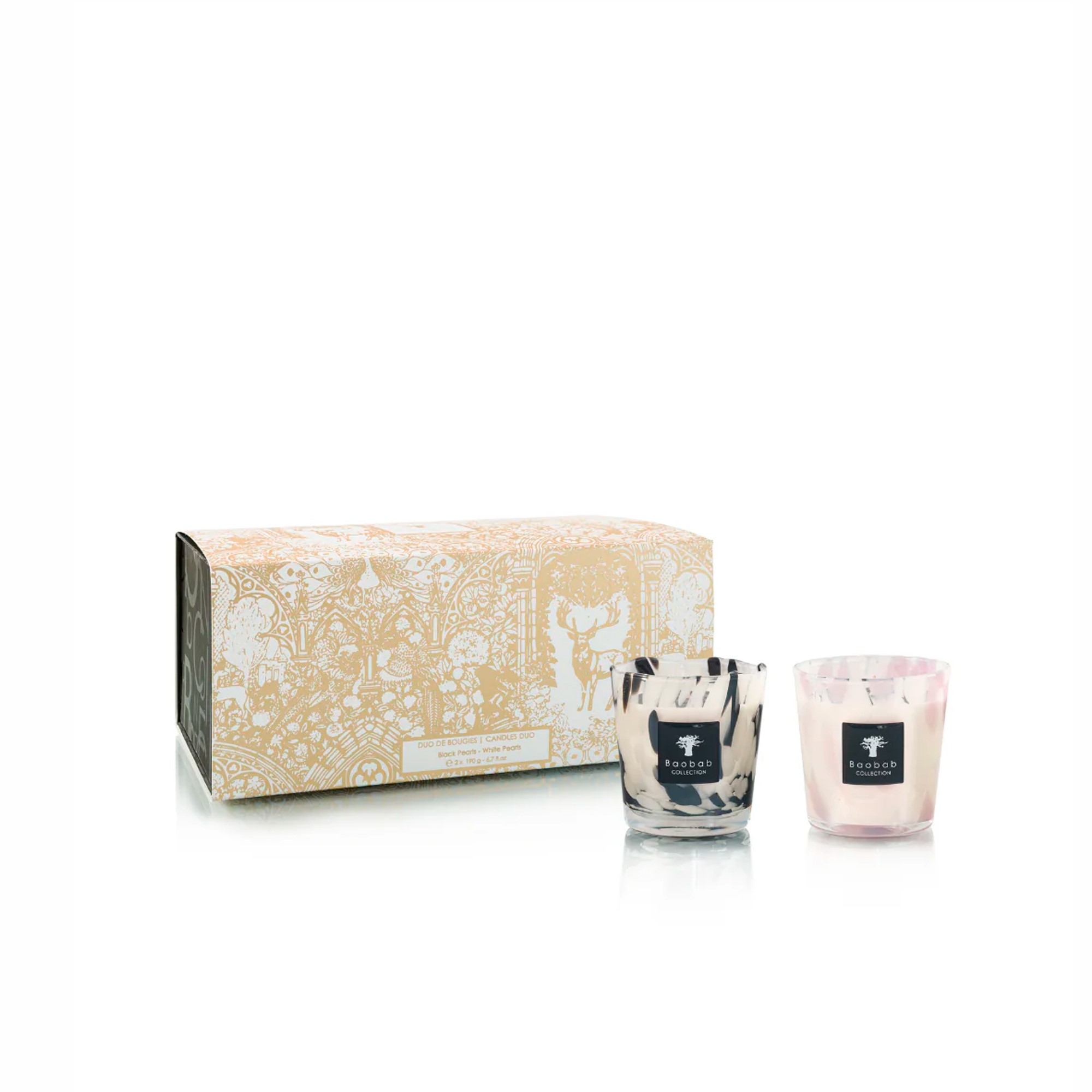 Набір ароматичних свічок Baobab Collection «Black & White Pearls Candle Duo»
