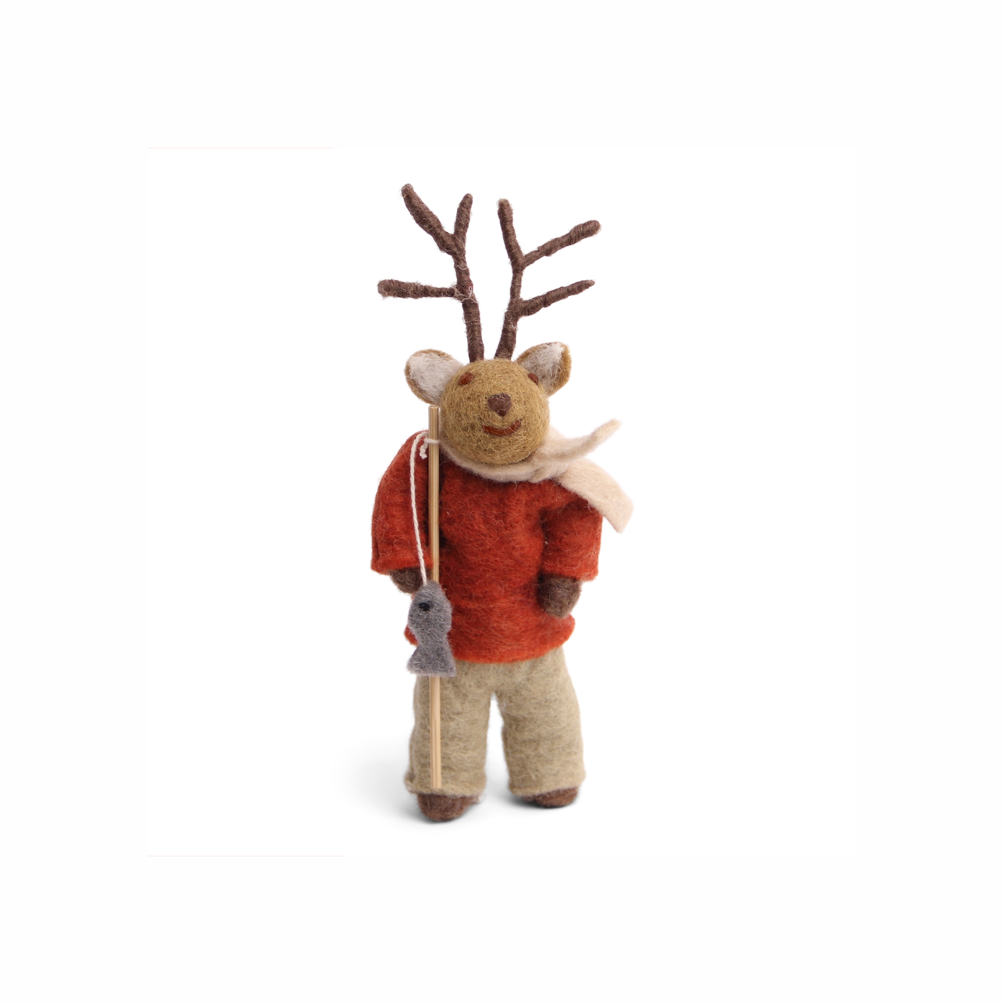 Олень коричневий хлопчик малий Gry&Sif – Small Brown Boy Deer w/Fishing Pole
