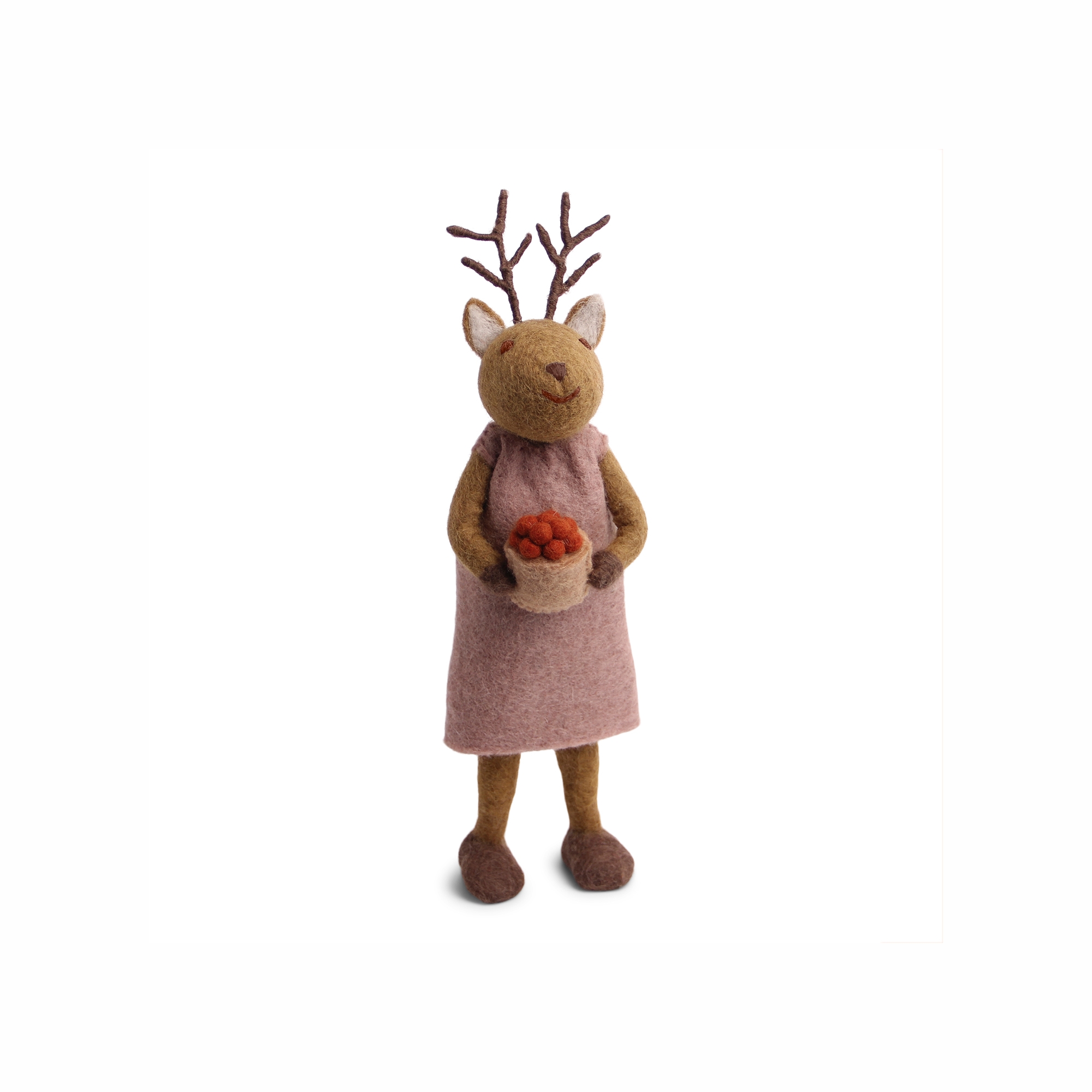Олень коричневий дівчинка великий Gry&Sif – Big Brown Girly Deer w/Berries