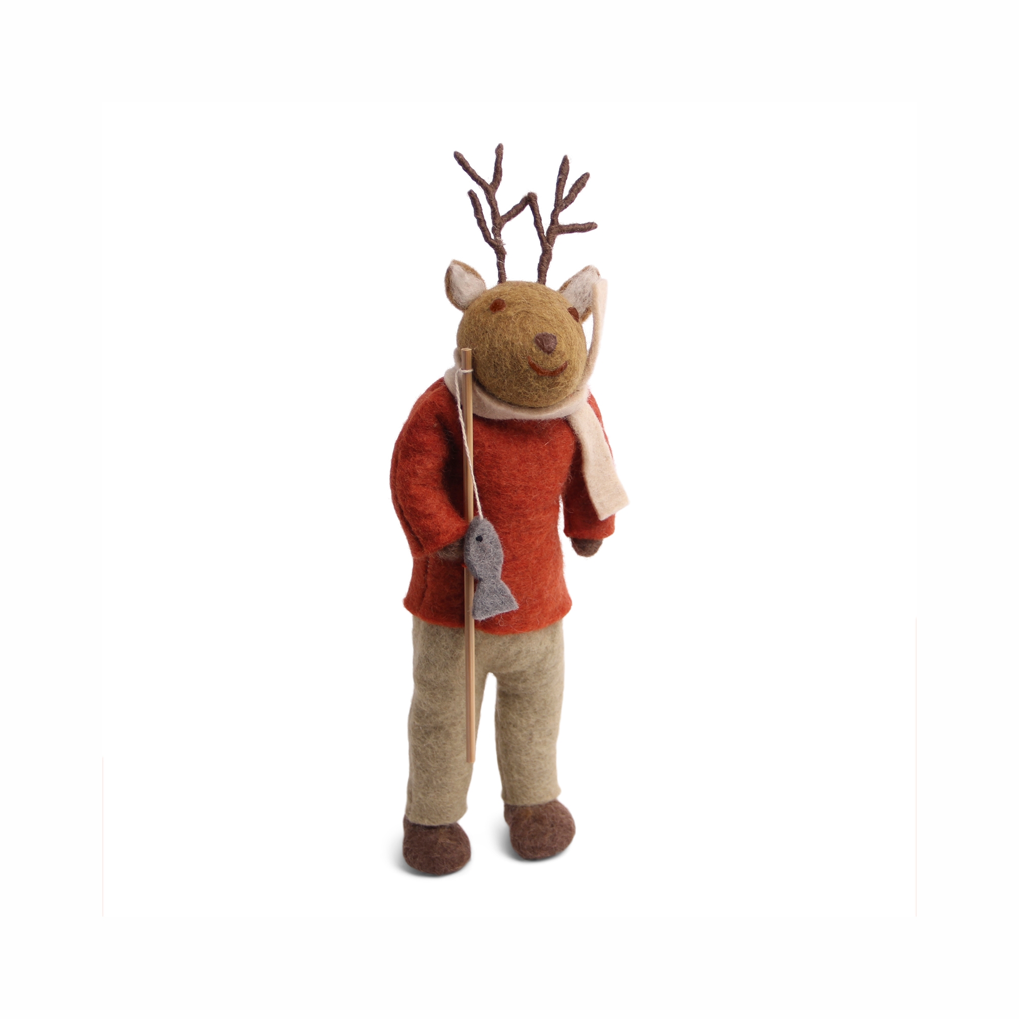 Олень коричневий хлопчик великий Gry&Sif – Big Brown Boy Deer w/Fishing Pole
