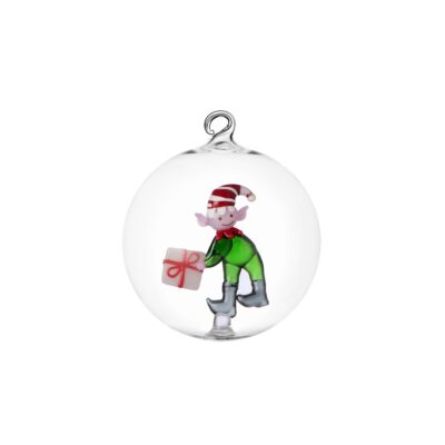 Ichendorf Ялинкова куля зелений ельф із подарунком CHRISTMAS TALES