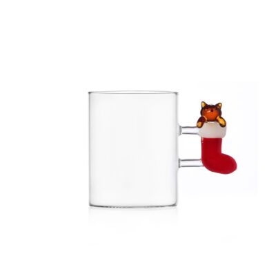 Ichendorf Кружка бурштиновий кіт у червоній шкарпетці TABBY CAT CHRISTMAS EDITION